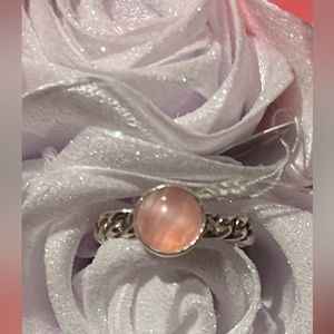 Pink Quartz Ring, Silver 925